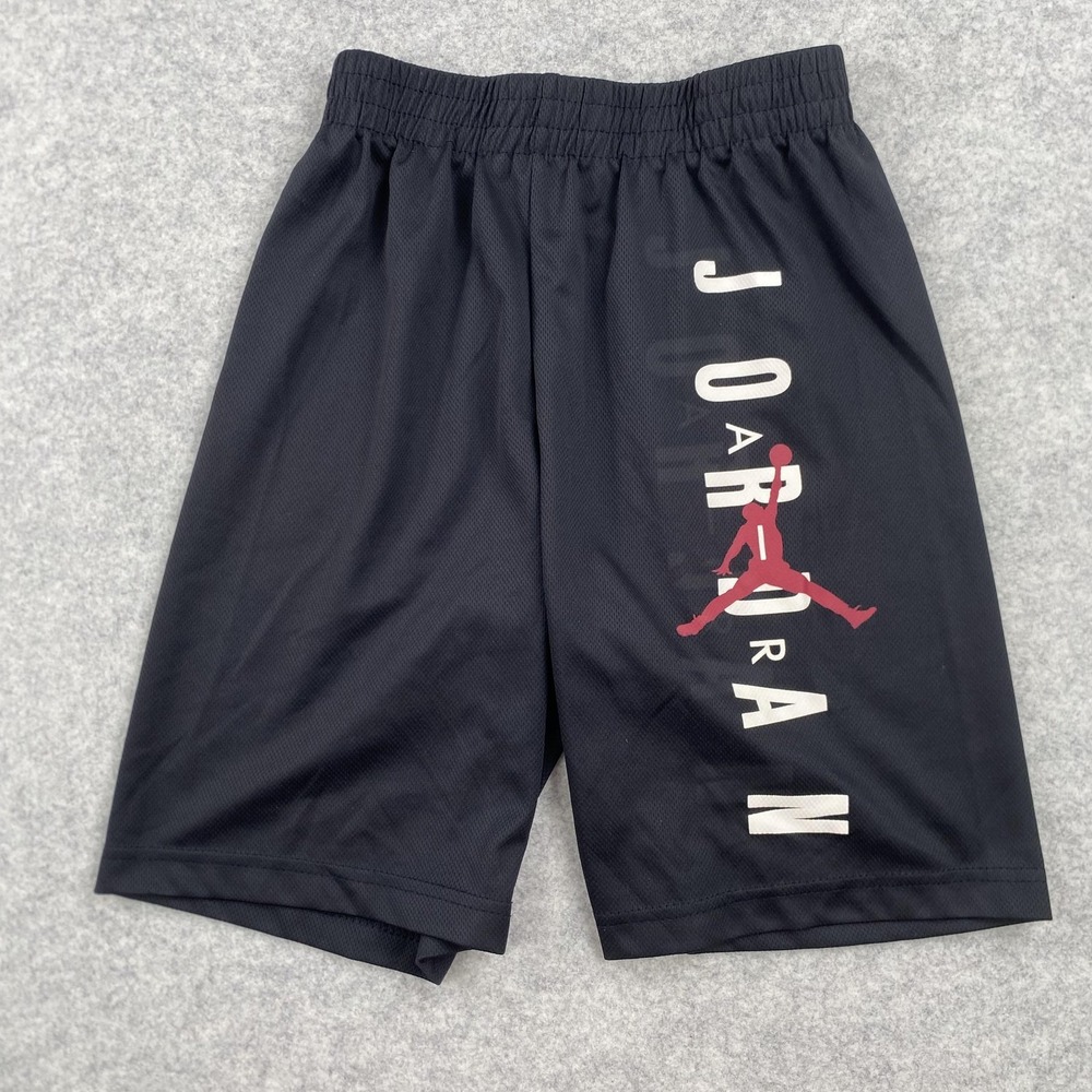 Jordan Athletic Shorts Youth 10-12 (21x7) Black Mesh Jumpman Relaxed Fit Gym